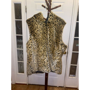 Women's Kristen Blake Leopard Print Vest XXL Black
